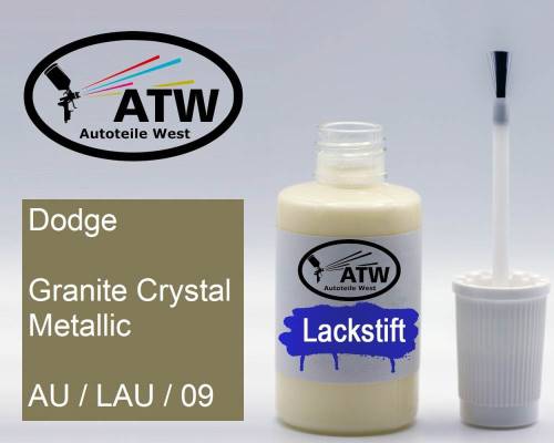 Dodge, Granite Crystal Metallic, AU / LAU / 09: 20ml Lackstift, von ATW Autoteile West.
